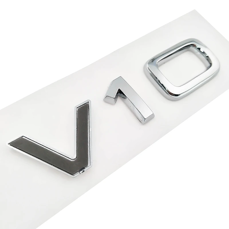 V10 Chrome, Logo, Uzlīme Audi TT RS7 SQ5 A8L Vēstuli Numuru Emblēmu Glancēts Melns Auto Stils Spārnu Sānu Bagāžnieka Logo Emblēma