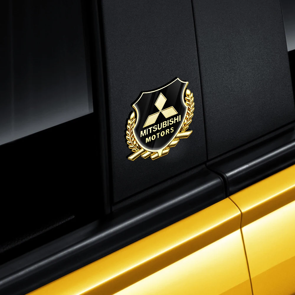 2GAB Auto Uzlīme 3D Metāla Emblēmu Kviešu Auss Uzlīmes Puses Durvju Logs Ķermeņa Uzlīmes Mitsubishi Asx Lancer Pajero 4 Outlander X1