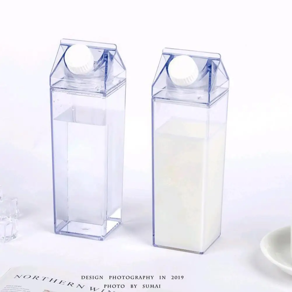1000ml Liela Jauda, Caurspīdīga Plastmasas Ūdens Pudele Ūdens Izturīgs Sulas Pudeli Piena Portatīvo Piena Kartona Ūdens Pudeles, tīru