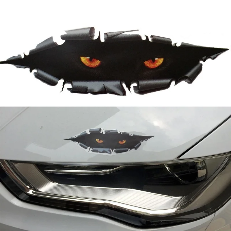 Radošā Peeking Cat Eye Auto Uzlīme Stils Atpakaļskata Spogulis Karikatūra Kaķis Decal Automobīļu Motociklu Ķermeņa Rotājumi Uzlīmes