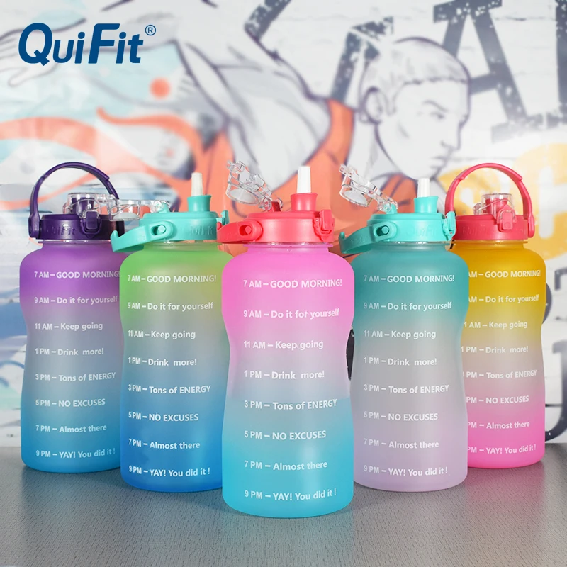 QuiFit ūdens pudeli 3.8 L veselīgs vāku galonu ūdens pudeli cuptime zīmogs izraisīt ne BPA, sporta tālruņa turētāju fitnesa ūdens pudele