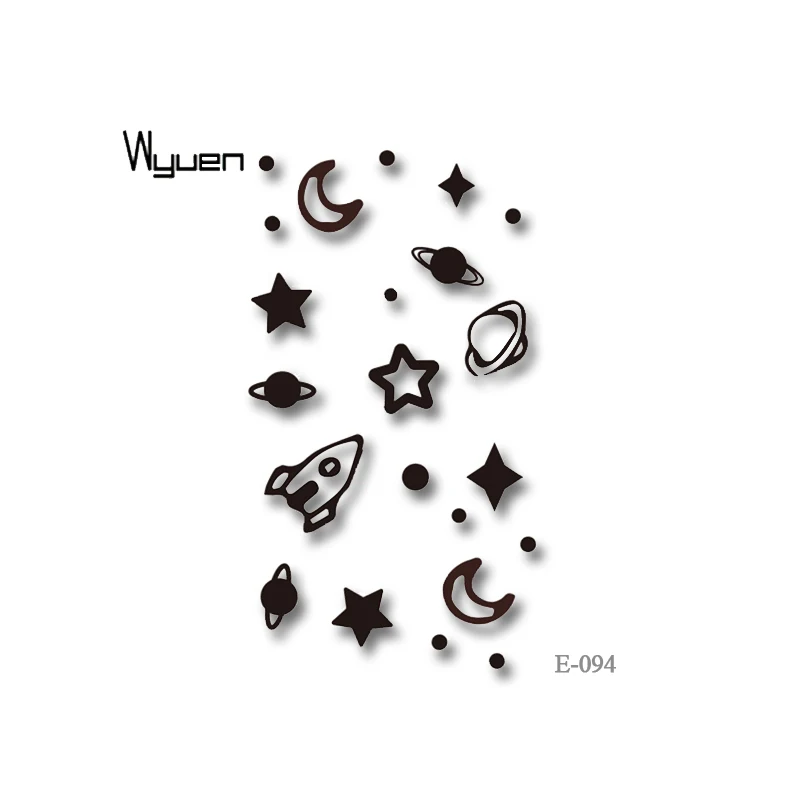 Wyuen Sākotnējo Mazo Modeli Viltus Tetovējumiem Zvaigznes, Planētas Pavadoņi Raķešu Tetovējumu Uzlīmes Visuma Ūdensizturīgs Tetovējums, E-094