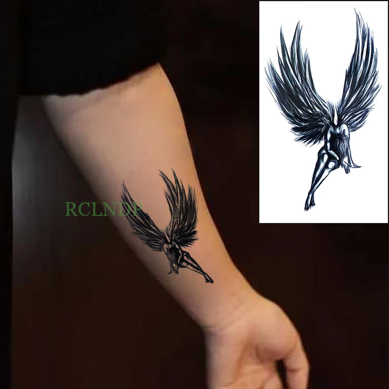 Ūdensnecaurlaidīgus Pagaidu Tetovējumu Uzlīmes Eņģeļa Spārnus Viltus Tatto Flash Tetovējums, Kakla, Roku, Kāju Atpakaļ Body Art Meiteni Sievietēm, Vīriešiem, Bērniem,