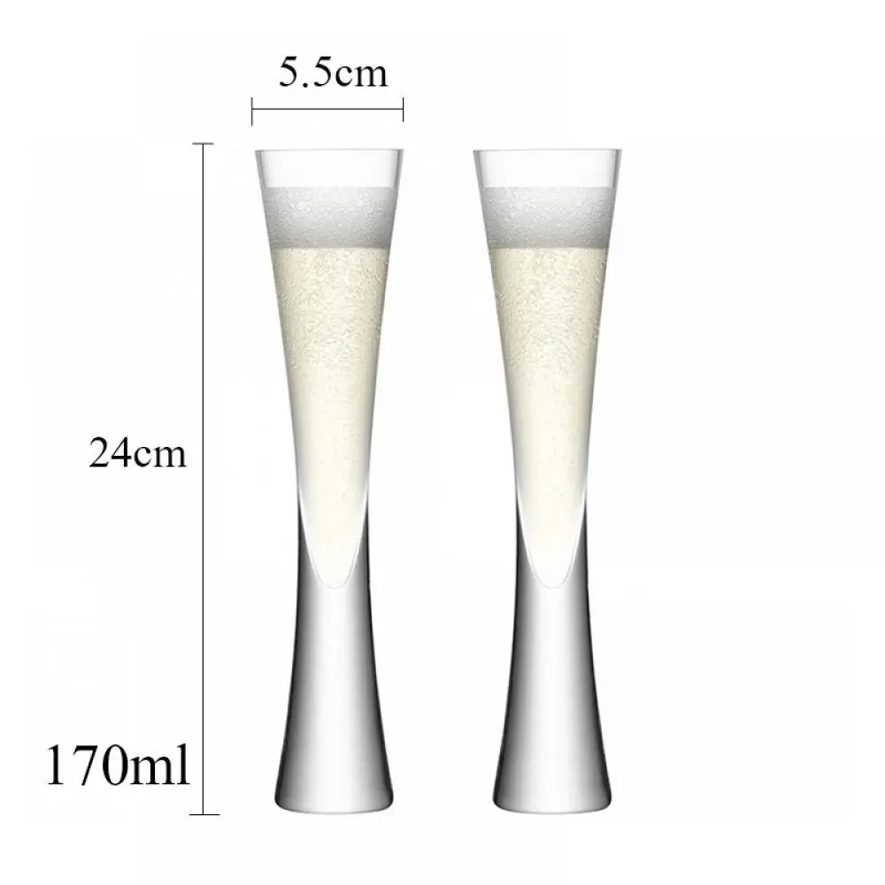 2 Gabali Šampanieša Glāzes Luksusa Flauta Caurspīdīga Stikla Dzirkstošā Vīna Glāzes Bārs Puses Dāvanu Kāzu Šampanieša Glāzes 2021