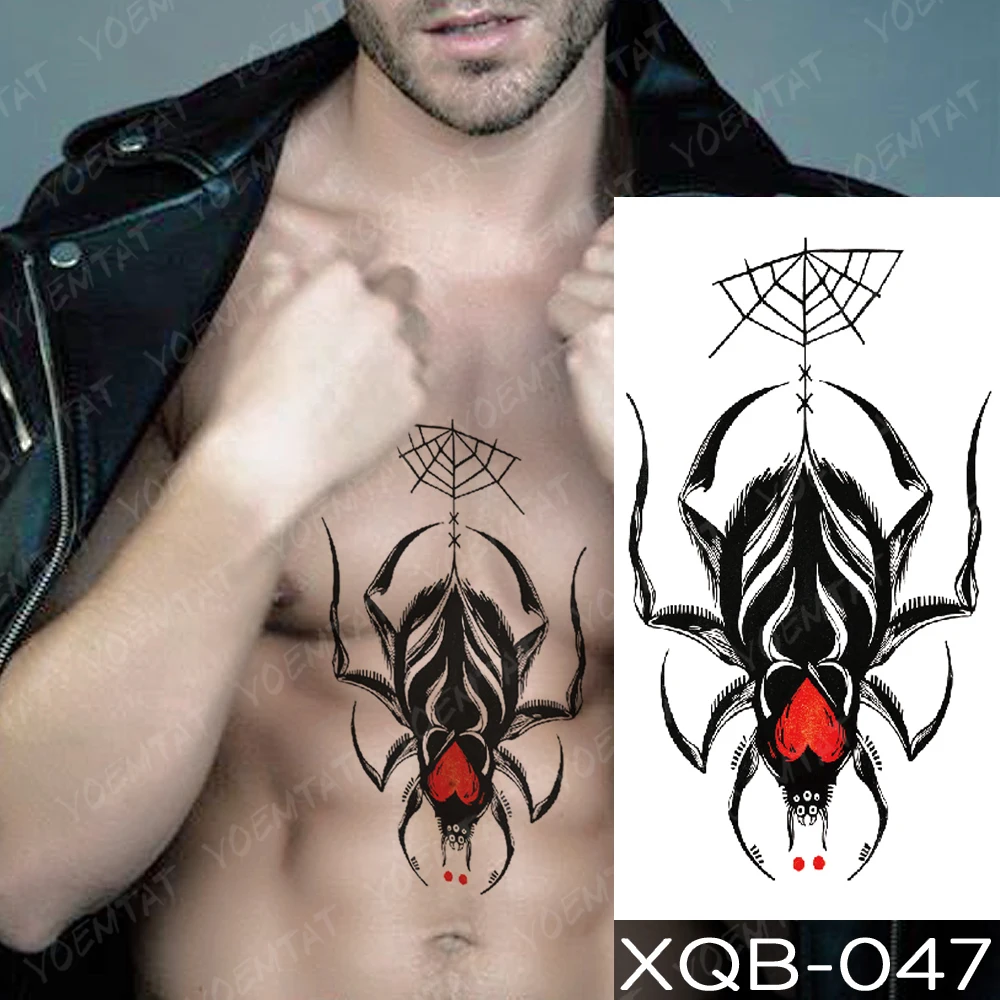 Ūdensnecaurlaidīgus Pagaidu Tetovējumu Uzlīmes Trīsstūris Sirds Galvaskausa Flash Tetovējumiem Spider Tiger Ģeometrija Body Art Roku Viltus Tetovējums Sievietes Vīrieši