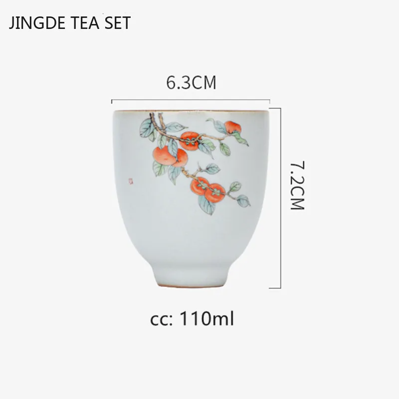 Sadzīves Retro Keramikas Tējas Tase Ķīniešu Stilā Roku Darbs Porcelāna Teacup Personas Viena Kausa Boutique Tējas Komplekts Piederumi