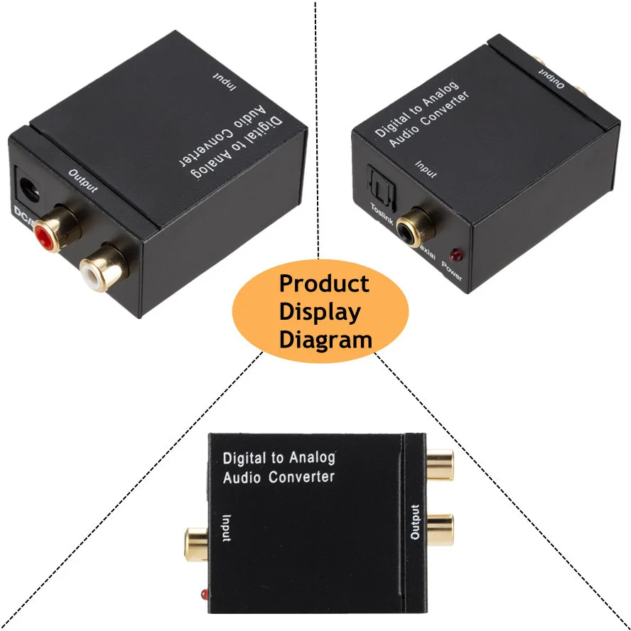 Grwibeou APK Digitālā Uz Analogo Audio Converter RCA R/L Izeja, Optiskā Digitālā Stereo Audio, SPDIF Koaksiālais, Lai Analog APK USB