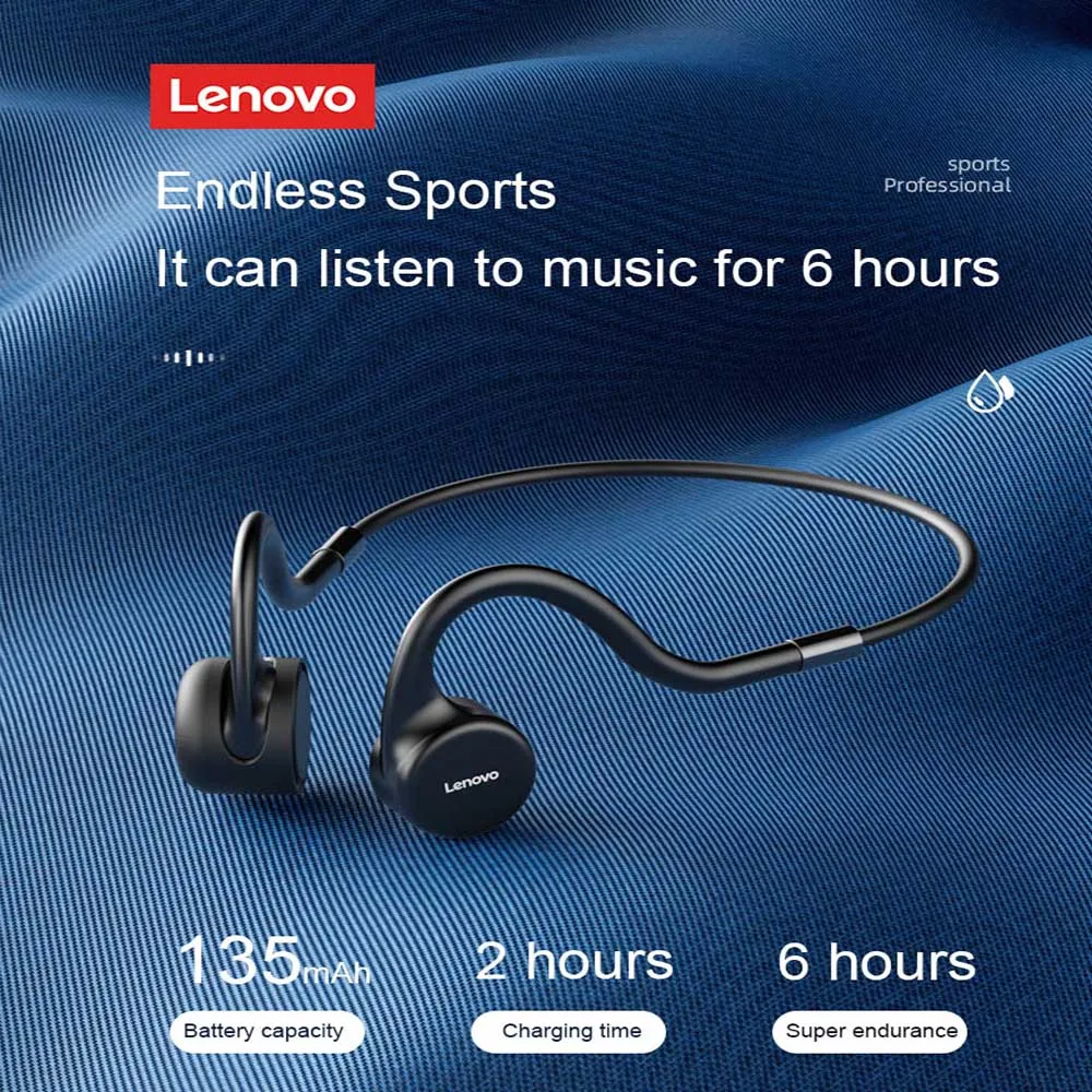 Sākotnējā Lenovo X5 Kaula Vadāmība Austiņu Silikona Vāciņu Ūdensizturīgs Bezvadu Bluetooth5.0 Austiņas Sporta Darbojas Peldēšana