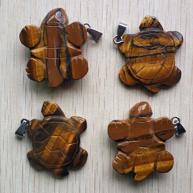 2018 jaunu modes dabas tīģeri acu akmens bruņurupuča formas kuloni, lai kaklarota rotaslietu izgatavošana vairumtirdzniecības 6pcs/daudz bezmaksas piegāde