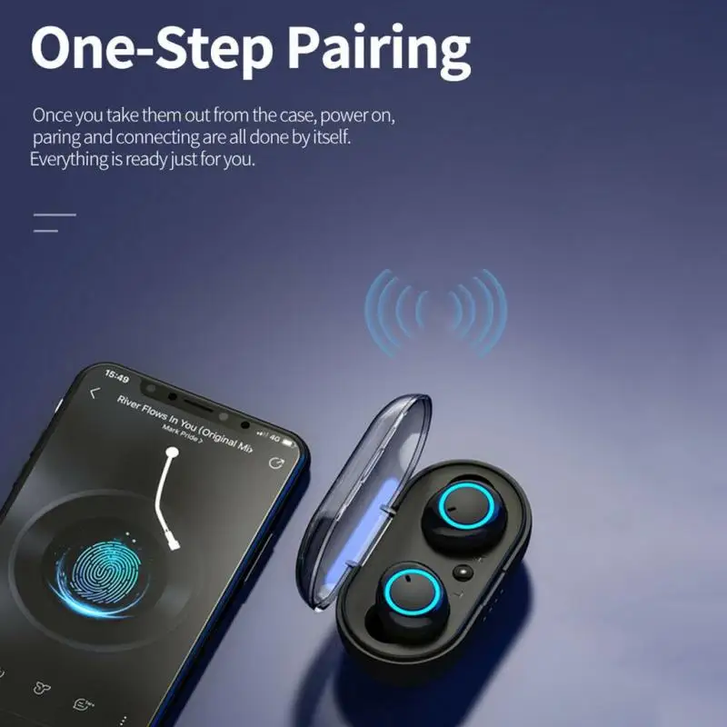 2022 TWS Bezvadu Bluetooth 5.0 Austiņas Touch Kontroli 9D Stereo Austiņas ar Mic Sporta Austiņas Ūdensizturīgs Earbuds, LED Displejs
