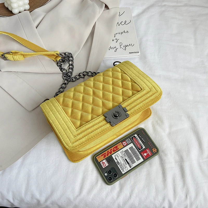 Luksusa Zīmolu Ķēdes Pleca Soma Sieviešu Modes Spīdīgs Samts Crossbody Soma 2021New Bloķēšanas Dizainers Rokassomu Lingge Messenger Bag