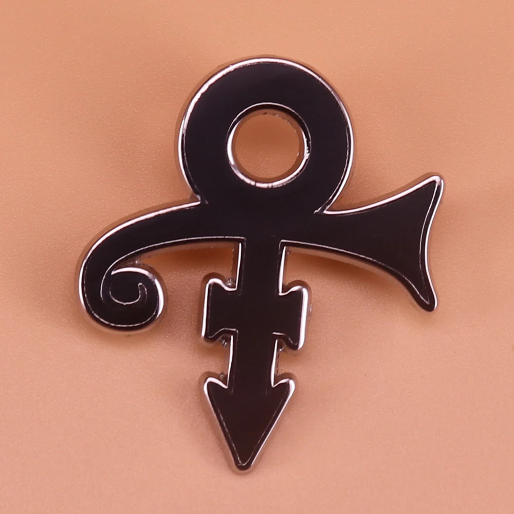 Princis pin divdzimumu simbols broša fani cieņu piemiņas žetons mākslas mūzikas rotaslietas krekli jaka piederumi, melns