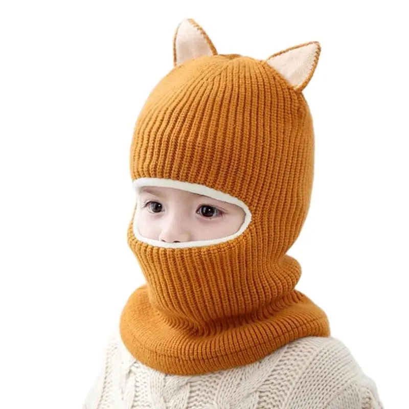Doit Ziemas cepure bērniem beanies Plus kažokādas zēni Beanie Bērnu adīt cepures Aizsargāt sejas, kakla mazulis meitenes Earflap Caps 2-6 gadiem
