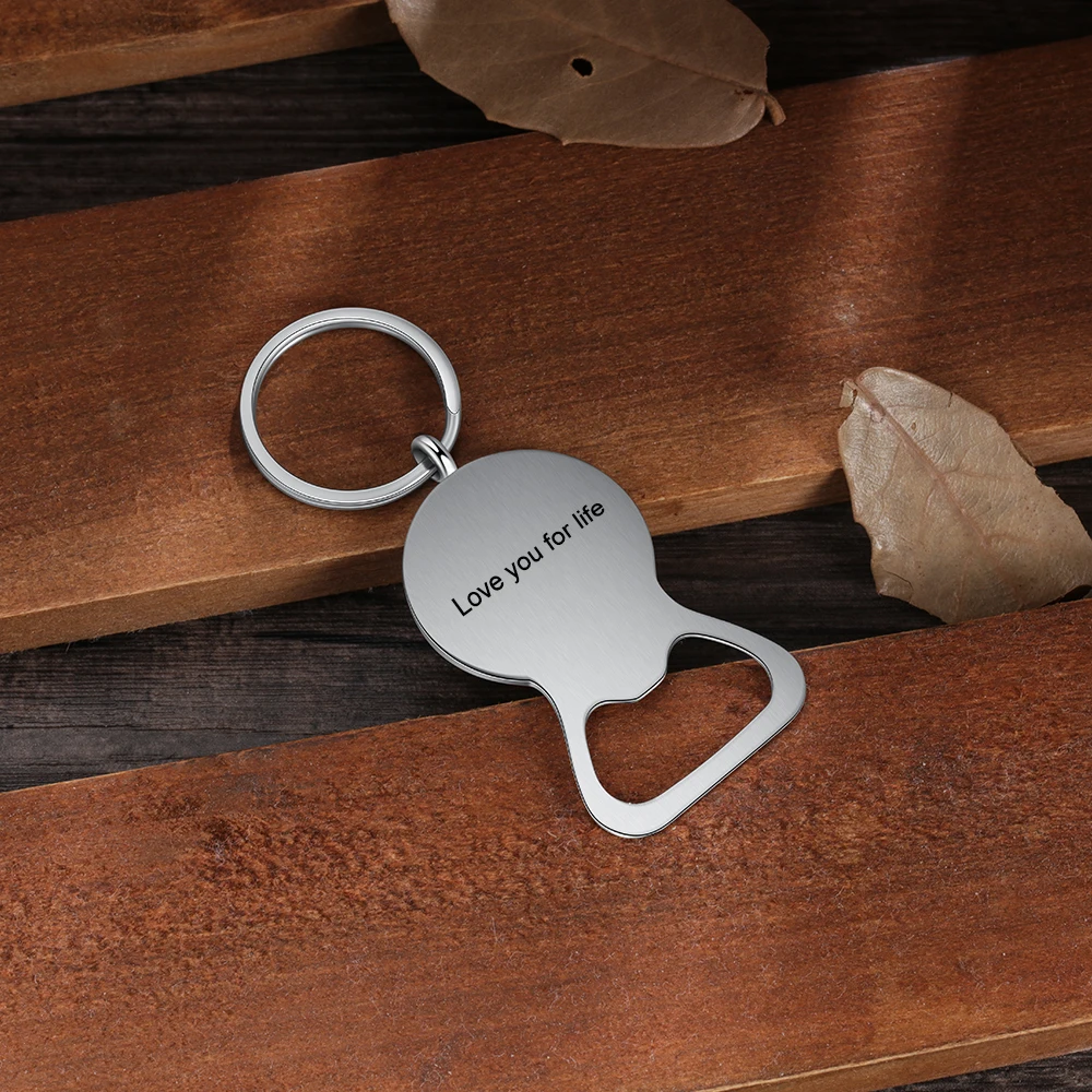 JewelOra Personalizētu Foto Keychains Dāmām, Nerūsējošais Tērauds Pasūtījuma Gravēšana Pudele Nazis keychain Keyring Dāvanas Vīriešiem