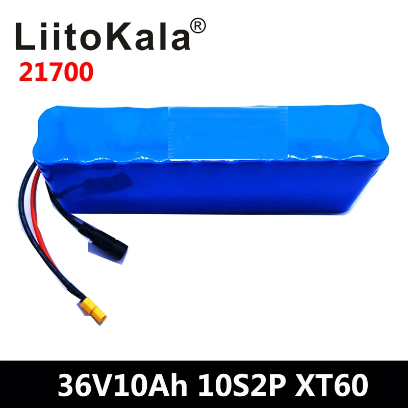 LiitoKala 36V akumulators, 10ah 21700 5000mah 10S2P akumulatoru bloks 500W augstas jaudas akumulatora Ebike elektrisko velosipēdu BMS XT60