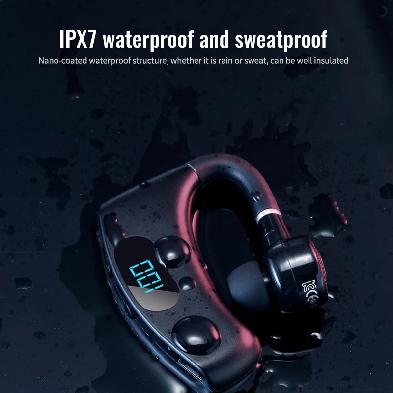 Jauns V12 Smart Ciparu Displejs Bluetooth saderīgas Austiņas Bezvadu Mini HIFI Stereo Austiņas Ūdensizturīgs Biznesa Austiņas