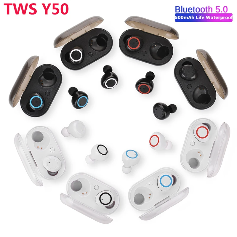 Y50 наушники TWS fone Bluetooth Austiņas Bezvadu 5.0 Austiņas Austiņas Earbuds, Stereo Gaming Austiņas Ar Uzlādes Kaste