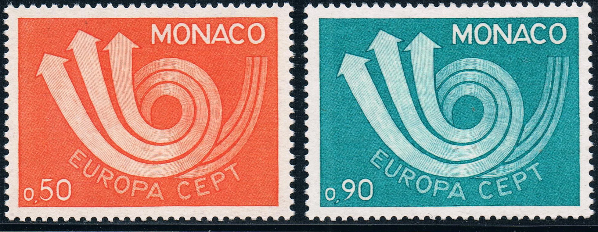 2gab/Set Jaunu Monako Pasta Zīmogs 1973 Europa Skulptūru Zīmogi MNH