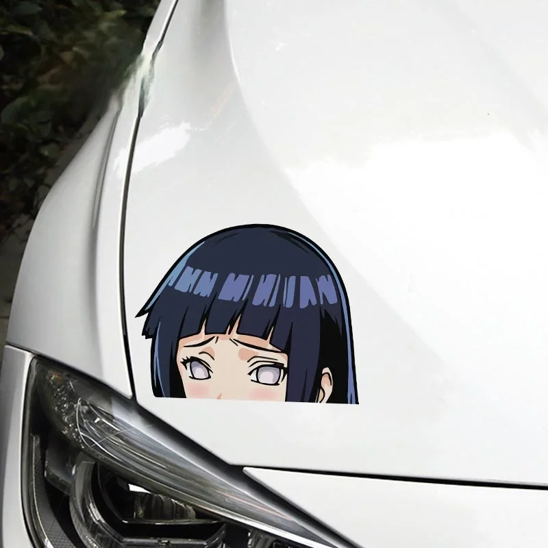 13x10cm Krāsaina Uzlīme Hinata Hyuga Palūrēt, Anime Lielu Galvu Vinila Auto JDM Logu Bagāžnieka Decal KK
