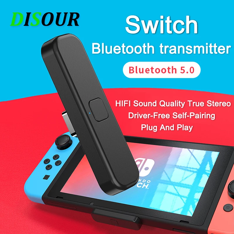 DISOUR Slēdzis USB C Bluetooth 5.0 Audio Raidītājs Bezvadu Zema Latentuma Adapteris, Nintendo Switch/PS4/PS5 Plug And Play