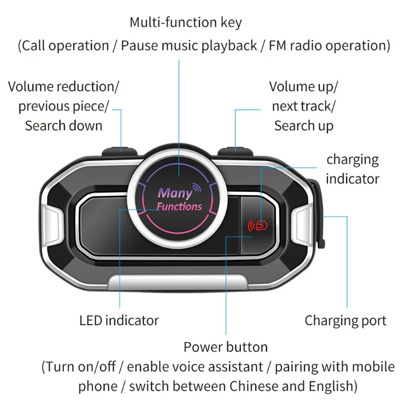 Universālā Ķivere Audio Sistēma Motociklu Bluetooth Austiņas Motociklu Domofons Balsi Ķivere Sakaru Sistēma T21B