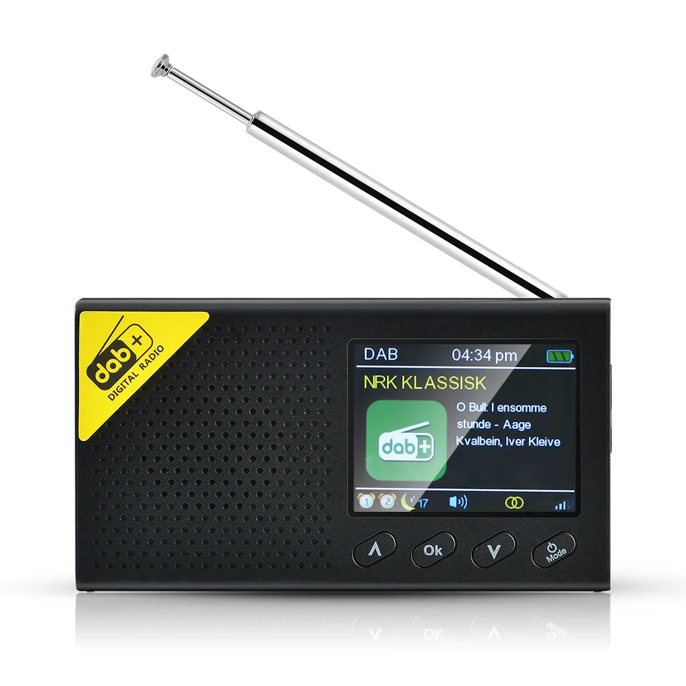 DAB / DAB+ Digitālā Radio Portatīvie Mājās ar FM 2,4 Collu Ekrāna Laika Displejs Uzlādējams Akumulators, ar Bluetooth saderīgi Skaļrunis