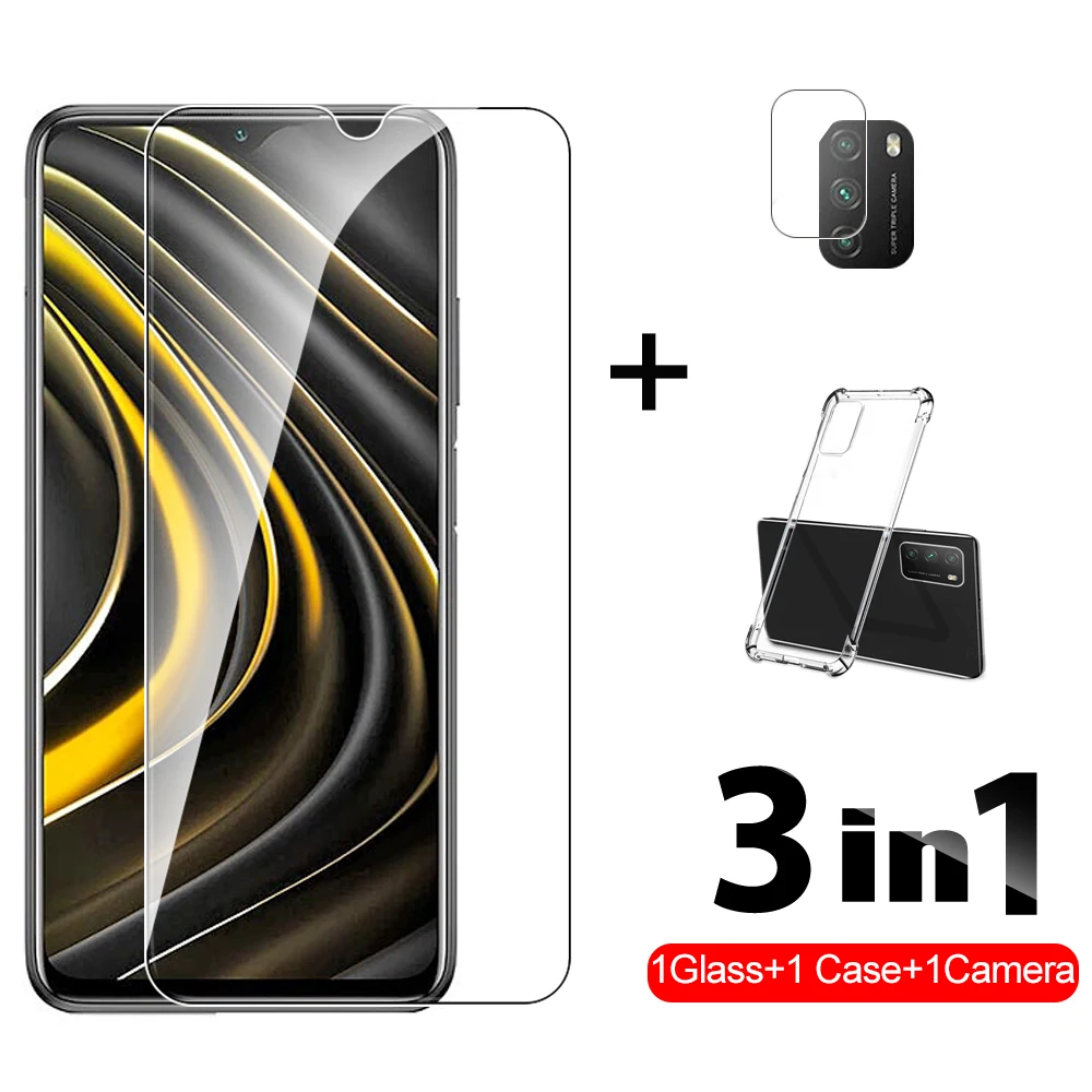 3IN1 Gadījumā Objektīvs Ekrāna Aizsargs, Lai Xiaomi Mi Poco M3 M3Pro 5G X3 Pro NFC GT F3 6.53