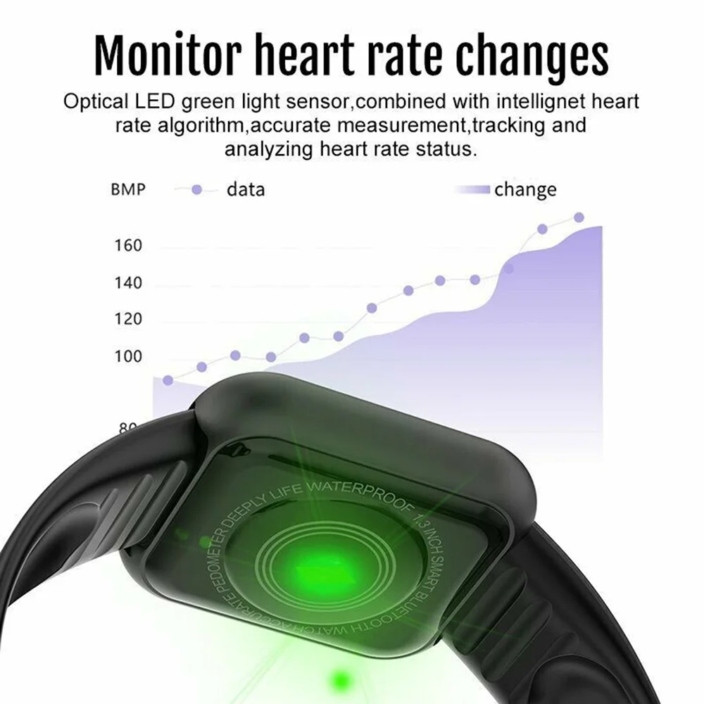2021New Y68 Smart Skatīties Vīriešu rokas pulksteņi Smartwatch Elektronisko Pulksteni Fitnesa Monitors WomenGift Reloj Inteligente Ar Ūdensizturīgu