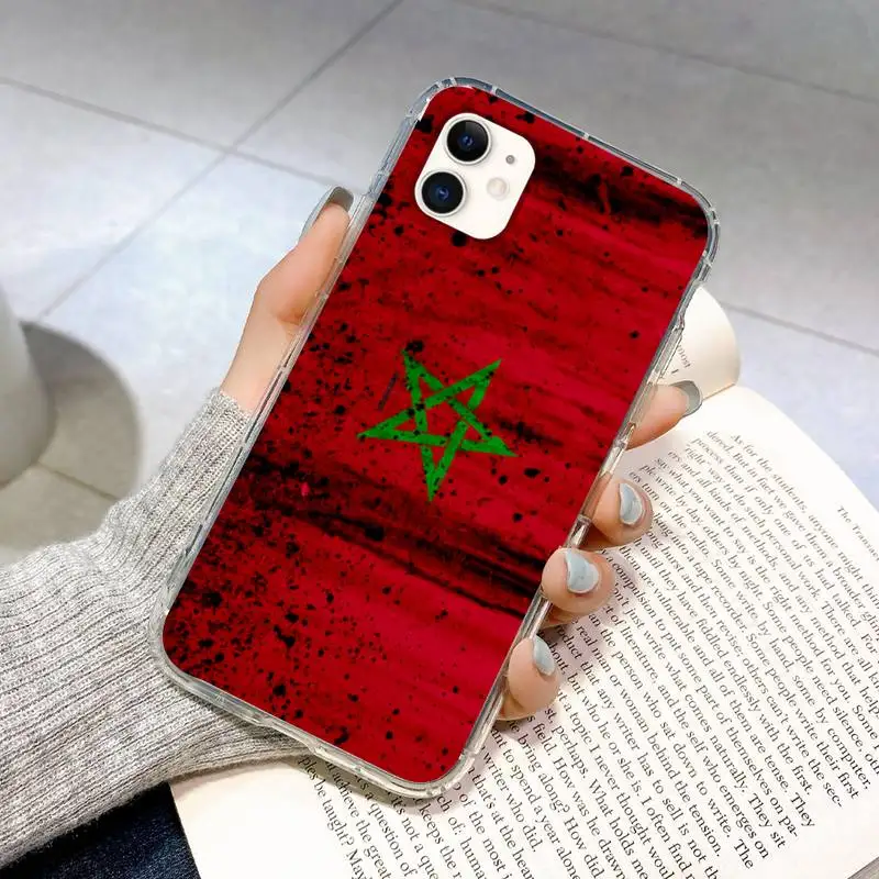 Maroka Maroc Marokas Karogu Tālruni Gadījumā, iPhone 6 7 8 11 12 13 Plus XS Max XR Pro Mini SE Mīksto Pārskatāmu Vāku, Fundas Coque