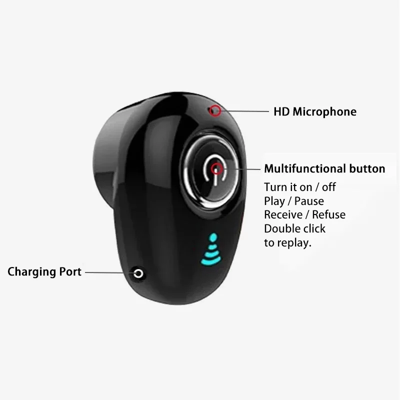 Mini Neredzamu Bezvadu Austiņas Trokšņu Slāpēšanas Bluetooth saderīgu Austiņu, Brīvroku Stereo Austiņas TWS Austiņu Ar Mikrofonu