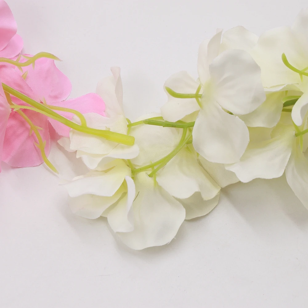 10pcs 30cm Mājas modes mākslīgā hydrangea pusei romantisku kāzu dekoratīvais zīda vītnes mākslīgie ziedi zīda wisteria