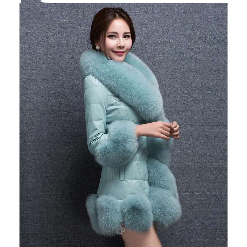 Mākslīgās kažokādas mētelis sieviešu ziemas jauno korejas ilgtermiņa piedurknēm kažokādas apkakle S-3XL plus lieluma balta, violeta melna slim modes faux fur coat LR292