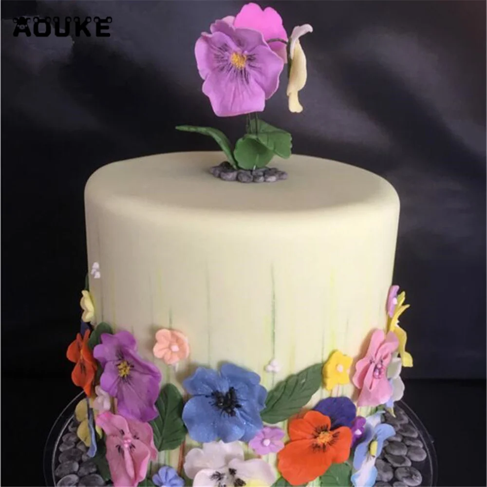 DIY Epoksīda Sveķiem, Ziedu, Lapu Formas Silikona Veidnē Pomādes Kūku Cepšanas dekorēšanai Šokolādes Pelējuma Ziedu, Augu Silikona Veidnes