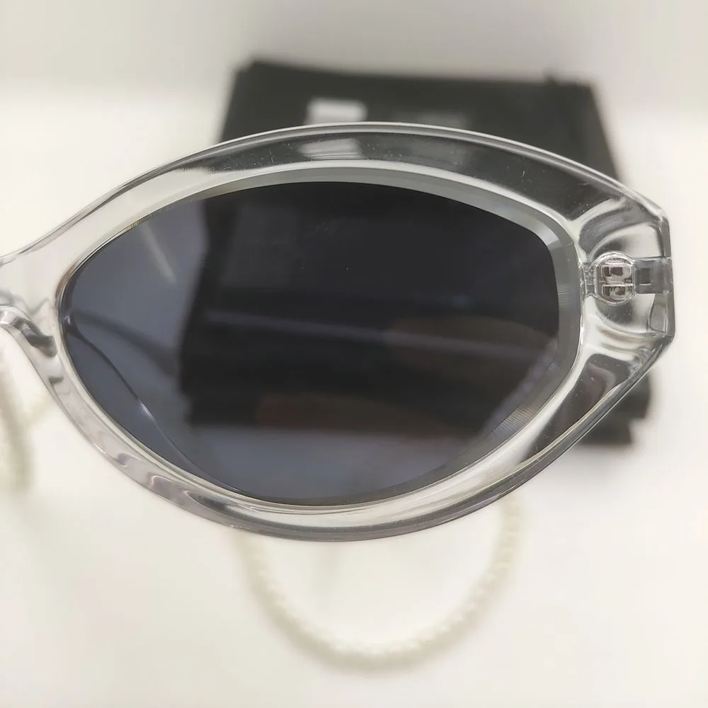 Ir 2021. Pērle Ķēdes Saulesbrilles Pārredzamu Saulesbrilles Sieviete Sunglases Brilles Toņos Sieviešu Saulesbrilles Zīmola Dizaineru Saulesbrilles