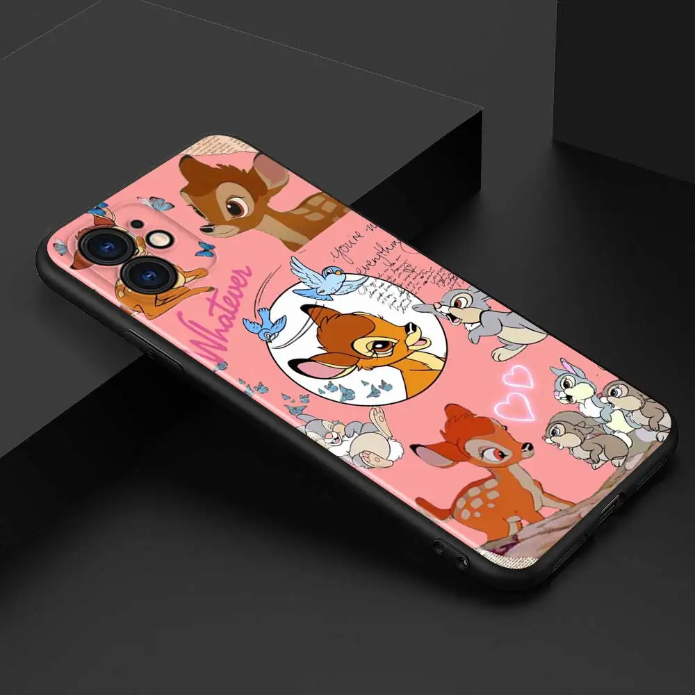 Disney Luncināties Bambi Apple iPhone 12 Pro Max Mini 11 Pro XS Max X XR 6S 6 7 8 Plus 5S SE2020 Soft Black Telefonu Gadījumā