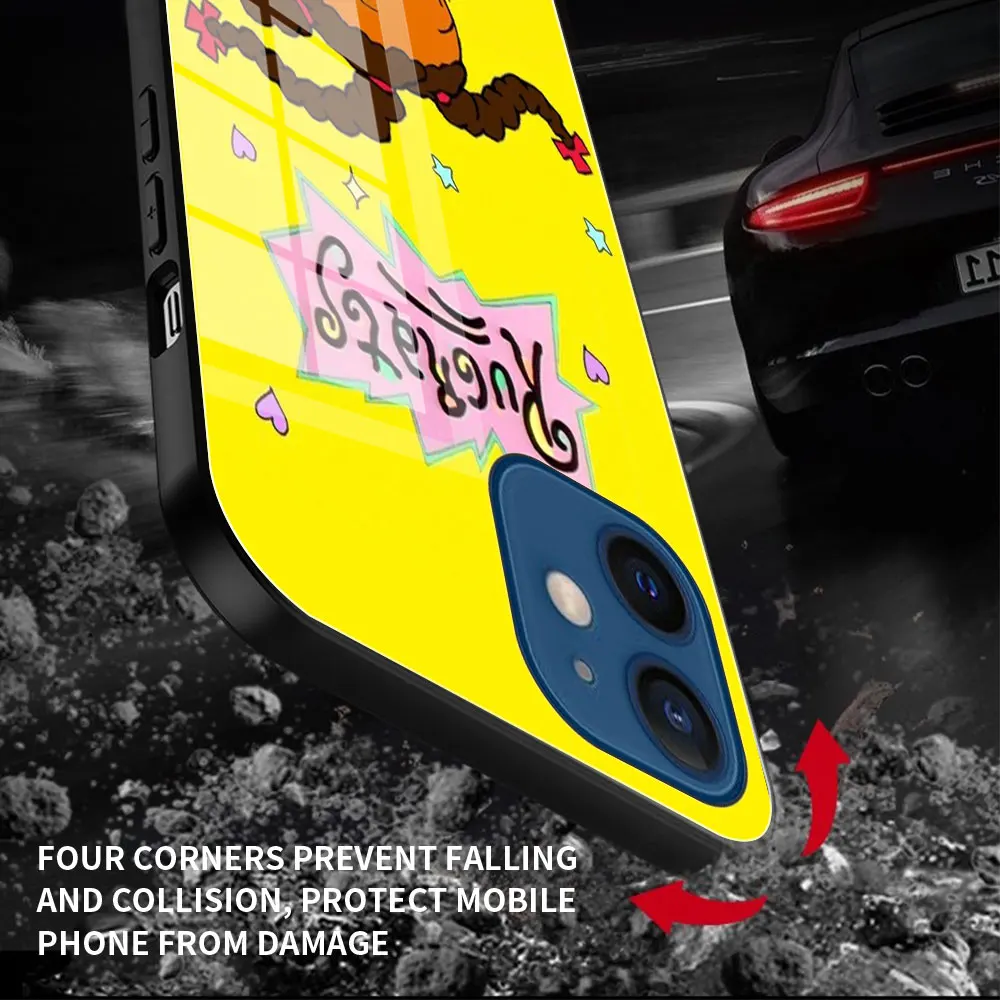 Karikatūra Rugrat Rūdīts Stikls Tālrunis Lietā Par iPhone 12 Mini 11 Pro Max XR-X XS 7 8 SE 2020 6 6S Plus Fundas Aizmugurējo Vāciņu