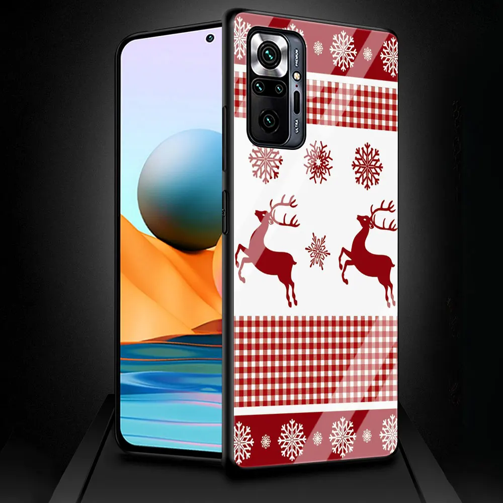 Ziemassvētku Mirdzošas Sniegpārslas Stikla Phone Gadījumā Xiaomi Redmi Piezīme 9S 8 Pro 9 7 8T 10 5G 9.C K40 Pro+ 9.A 8.A 9T K30 10S Vāciņu