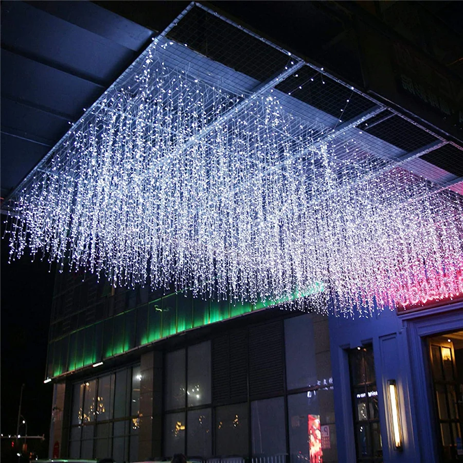 Jaunu 5M Ziemassvētku Vītnes LED Aizkaru Lāsteku String Gaismas Krituma 0.4-0.6 m AC 220V Dārza Iela Āra Dekoratīvie Svētku Gaismas