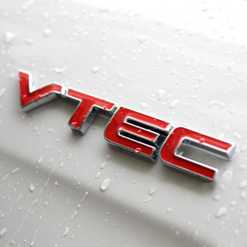 3D Red VTEC Logo Metāla Car Styling Emblēmu Asti Ķermeņa Žetons Cinka Sakausējuma Uzlīmes Honda Civic Accord Odyssey Spirior Fit CRV SUV