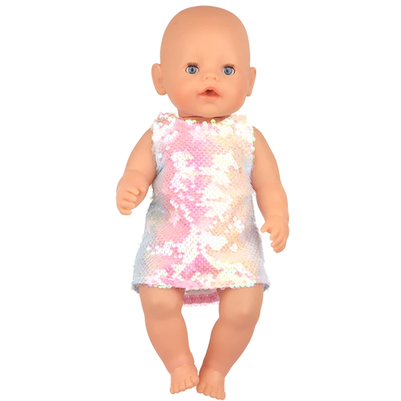 Lelle un Piederumi 43 Cm New Baby Born Lelle Drēbes Krāsains Sequin svārki Lelle noteikti, Lai Meitenei Dāvanu（Tikai pārdot drēbes）