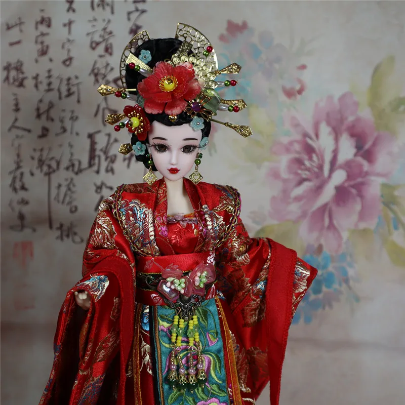 32CM Tradicionālā Ķīniešu Lelles Ar 12 Locītavas Kustamo Kolekcionējamus Tang Dynasty Bjd Lelle Meitene Rotaļlietas, Ziemassvētku Dāvanas