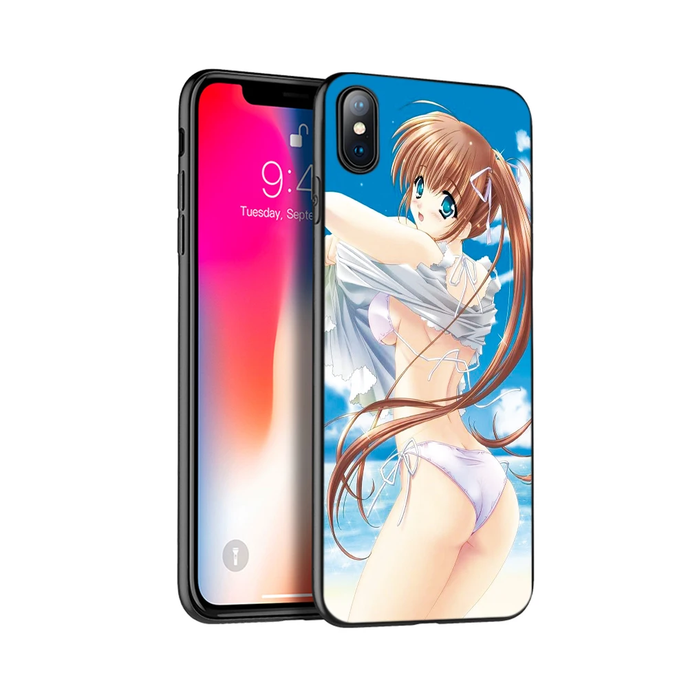 Melns tpu case for iphone 5, 5s SE 2020. gadam 6s 6 7 8 plus x 10 gadījumā, silikona vāciņš iphone XR XS 11 pro Max gadījumā Sexy Bikini Meitene