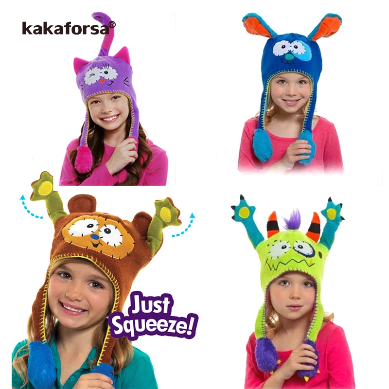 Kakaforsa Modes Ziemas Bērni Cute Cepures Zēnu un Meiteņu Trikotāžas Klp Karikatūra Izdrukāt Bērniem Cepures Gudrs Adīt Cepures par Ziemassvētku Dāvanu