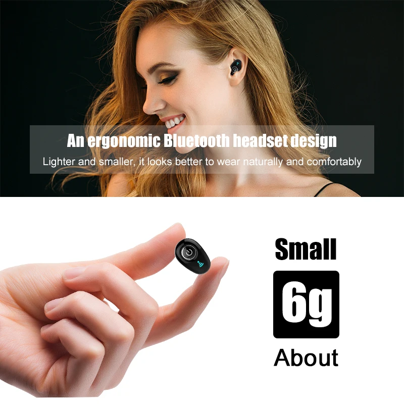 Super Mini Bluetooth Bezvadu Austiņu Neredzams Bluetooth Austiņas Brīvroku Stereo Austiņas TWS Earbuds Ar Mikrofonu