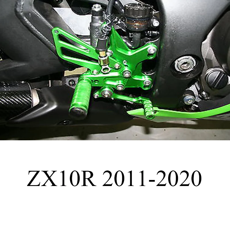 Par Kawasaki ZX10R ZX-10R ZX 10R 2011 2012 2013 2016 2017 2018 2019 2020 Regulējams Rearset Aizmugures Komplekts Kāju Footpeg