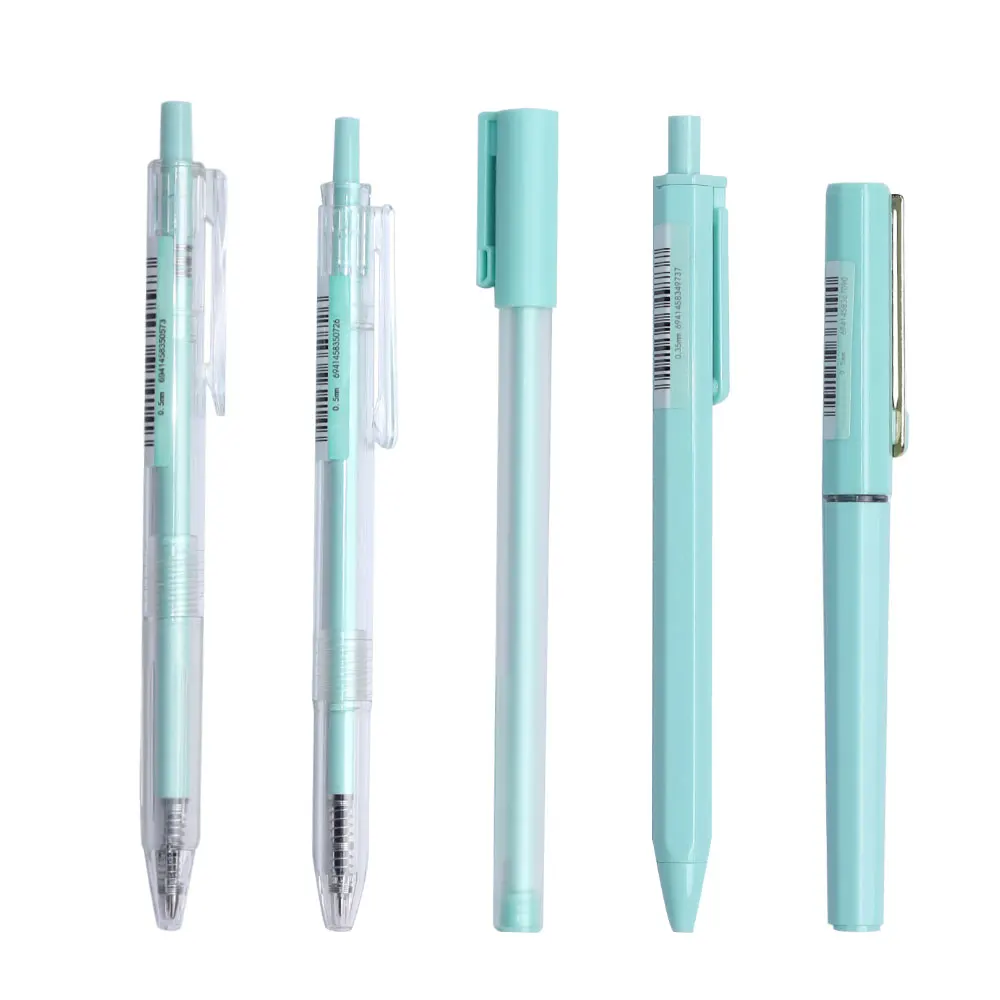 5GAB Piparmētru Zaļa 0.35 mm 0.5 Plastmasas Melna Gēla Tintes Pildspalvu Komplekts Kawaii Stacionāro Skolas Piederumi Pildspalvu Komplekts