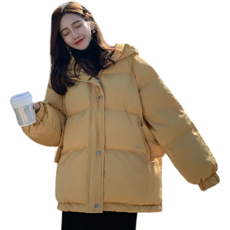 Kokvilnas Mētelis Sieviešu Rudens Ziemas korejas Zaudēt Ir 2021. Jaunas Dāmas Apģērbu Kapuci Biezu Polsterējumu Apģērbu Lielo Izmēru Gadījuma Outwear