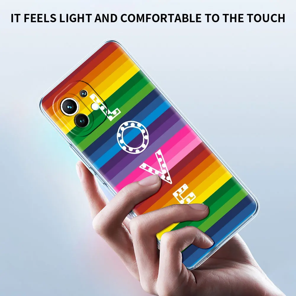 Skaidrs, Vāks Xiaomi Redmi Piezīme 10 9 Pro 9S 7 9.C 8 2021 8T 9.A 7.A 6A Triecienizturīgs Mīksta Silikona Telefonu Gadījumā LGBT Varavīksnes Modelis
