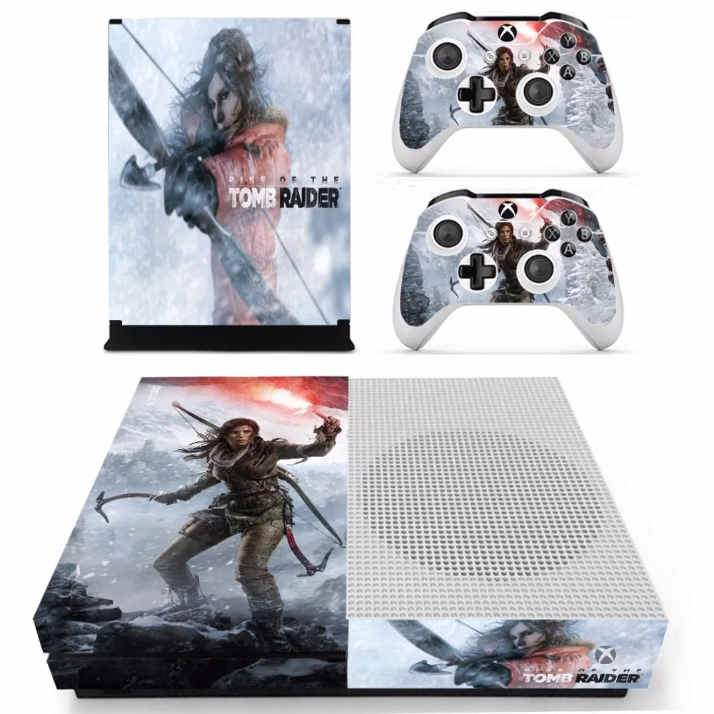 Rise of The Tomb Raider Ādas Decal Uzlīmes Microsoft Xbox One S Konsole un 2 Kontrolieri Xbox One S Ādas, Vinila Uzlīmes