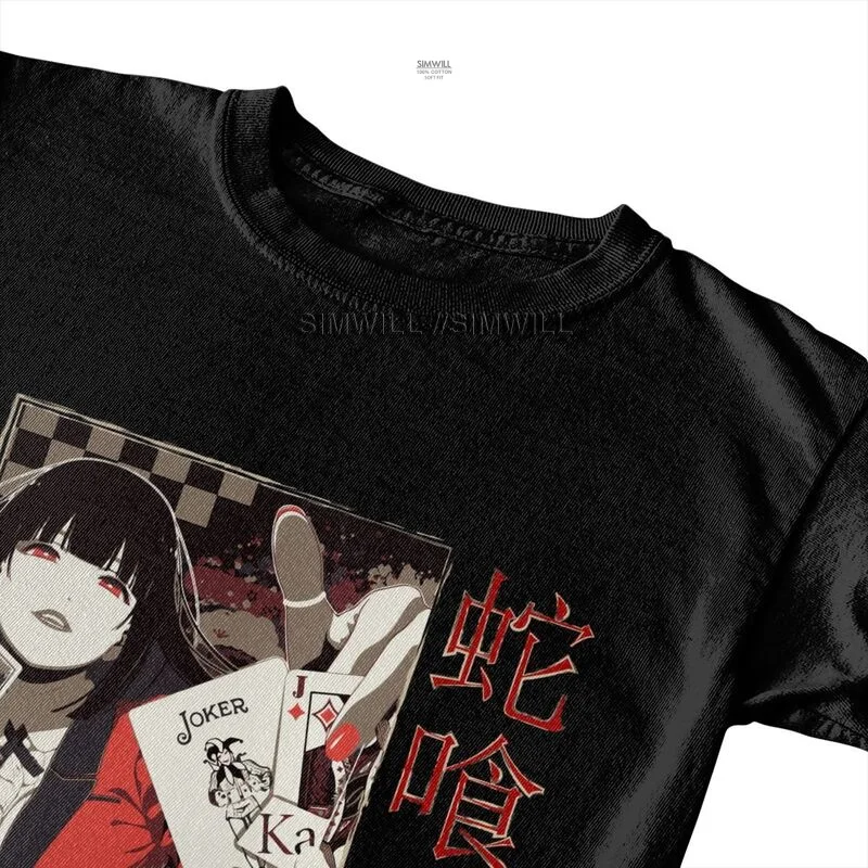 Kakegurui Yumeko Jabami T Krekls Vīriešu Kokvilnas Apdrukas T-krekls Jaunums Tshirt Īsām Piedurknēm Anime, Manga Piespiedu Spēlētājs Tees Augšu